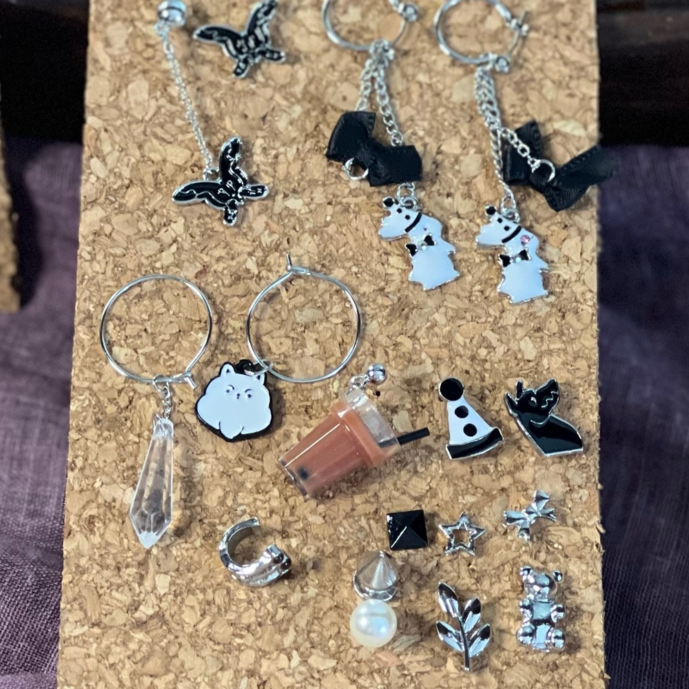 ASSORTED EARRINGS (hoops + studs)